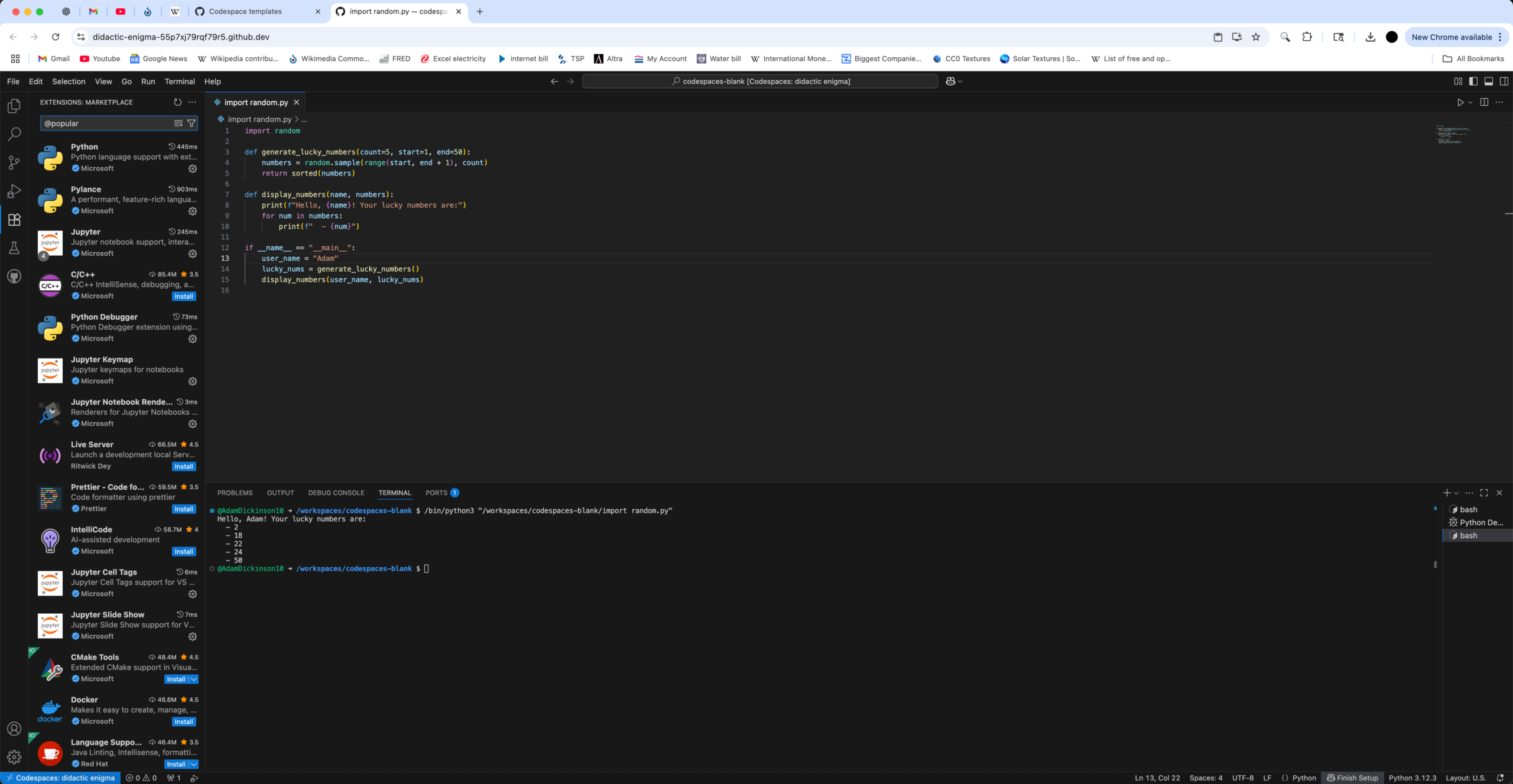 browser chrome github codespace vscode python code editor terminal extension workspace software GENERIC 실물